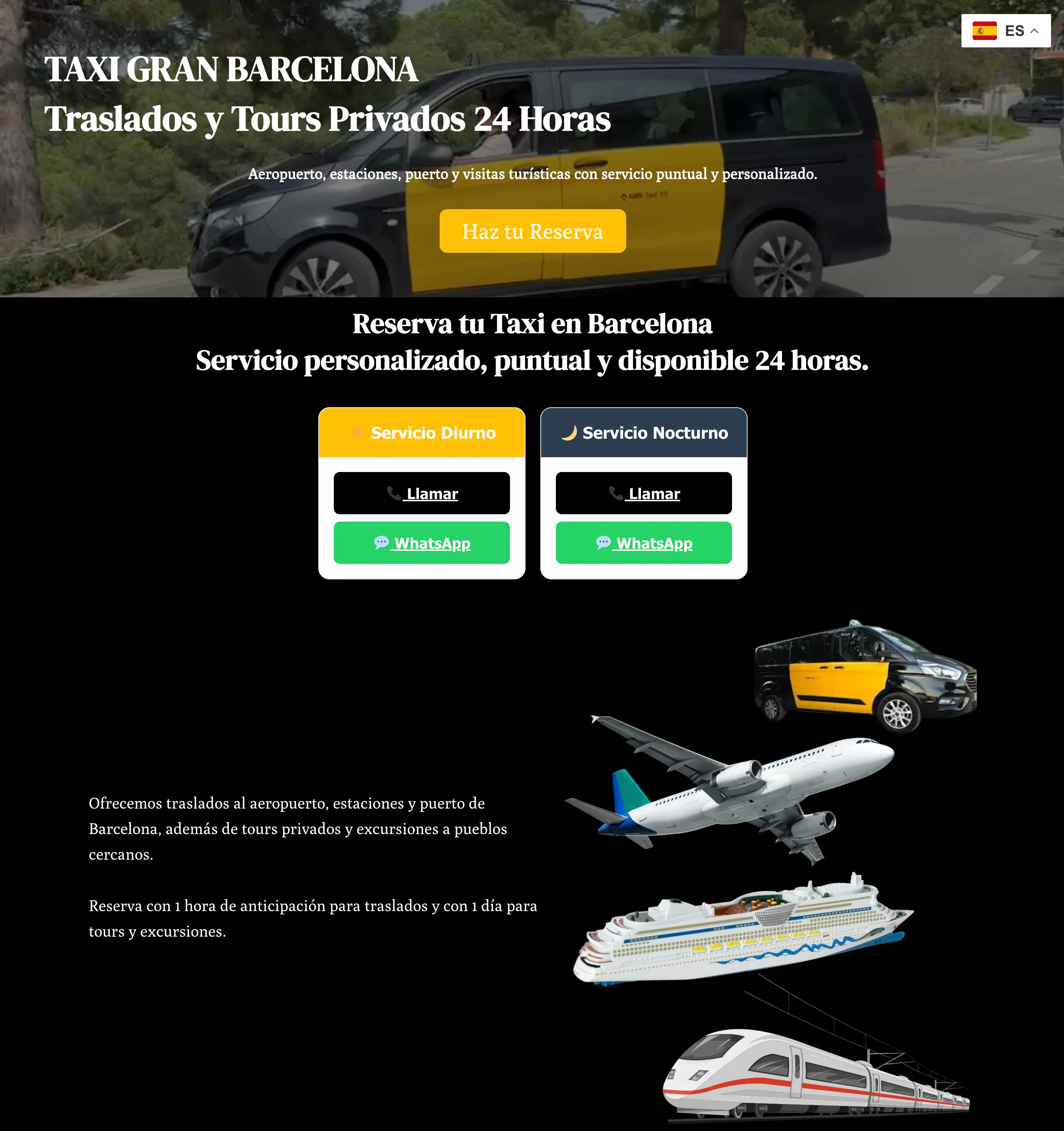 Web de Reservas Taxi Gran Barcelona
